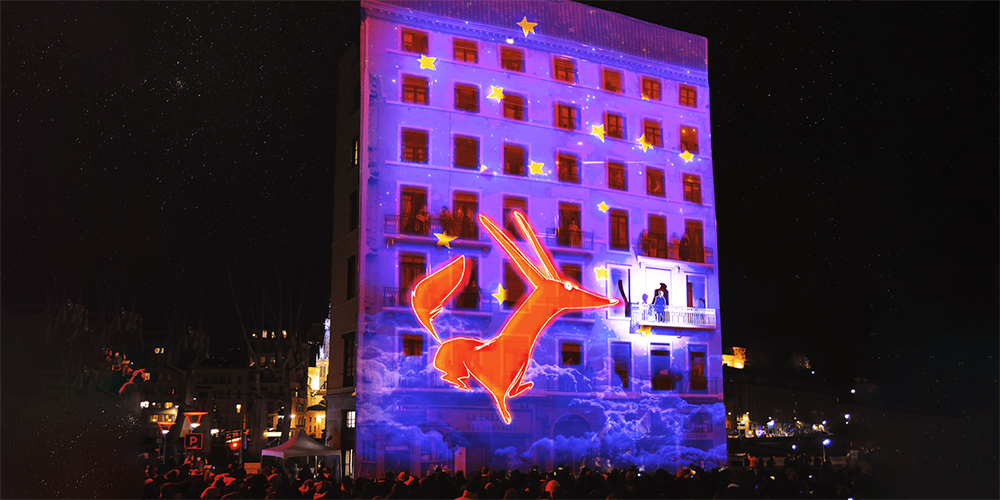 Re-dessine-moi des lumières : mapping lumière sur le Mur des Lyonnais.